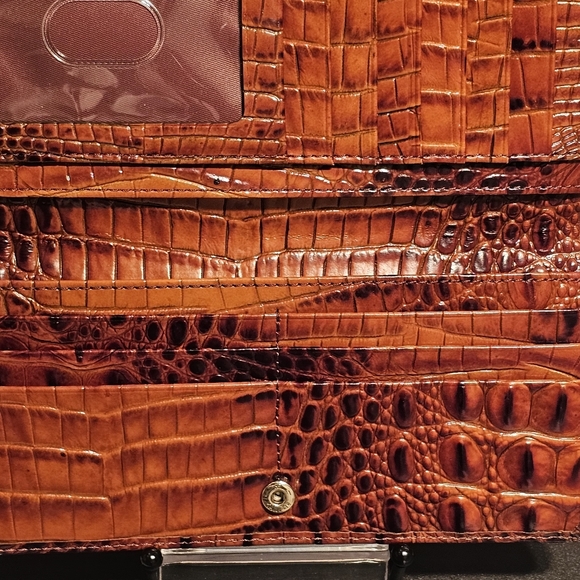 Brahmin Croc Embossed Pecan Melbourne ADy Bifold Wallet (Nwot) - Picture 4 of 6